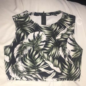 Palm print crop top
